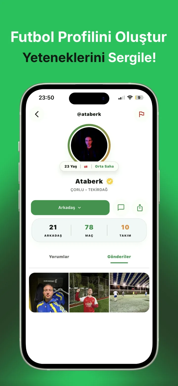 FutConnect profil ekranı